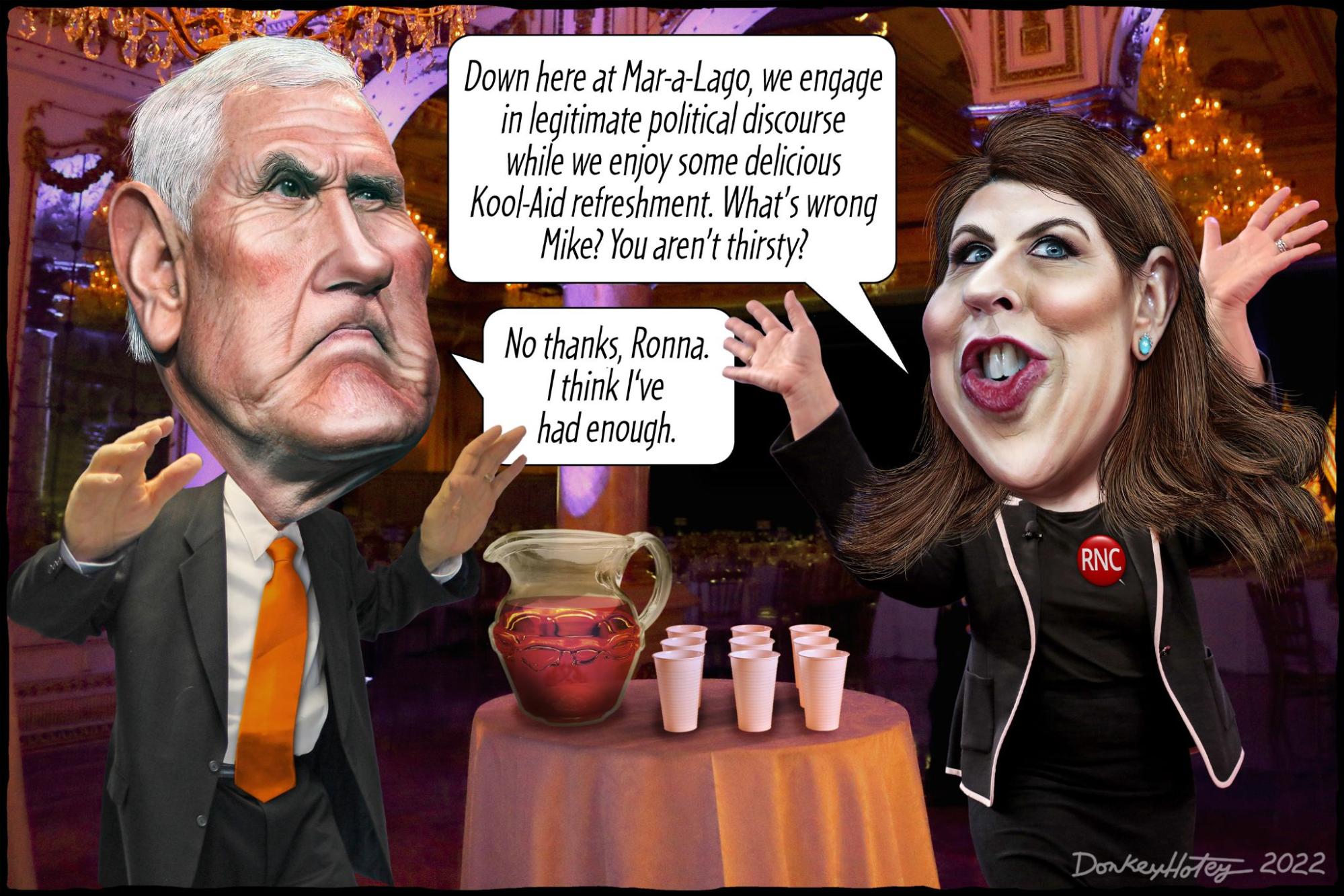 Mike Pence, Ronna McDaniel, MAGA, Kool Aid