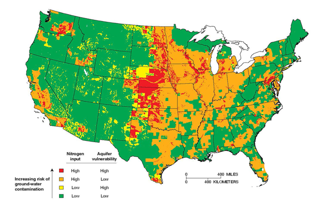 USGS, map, nitrate contamination