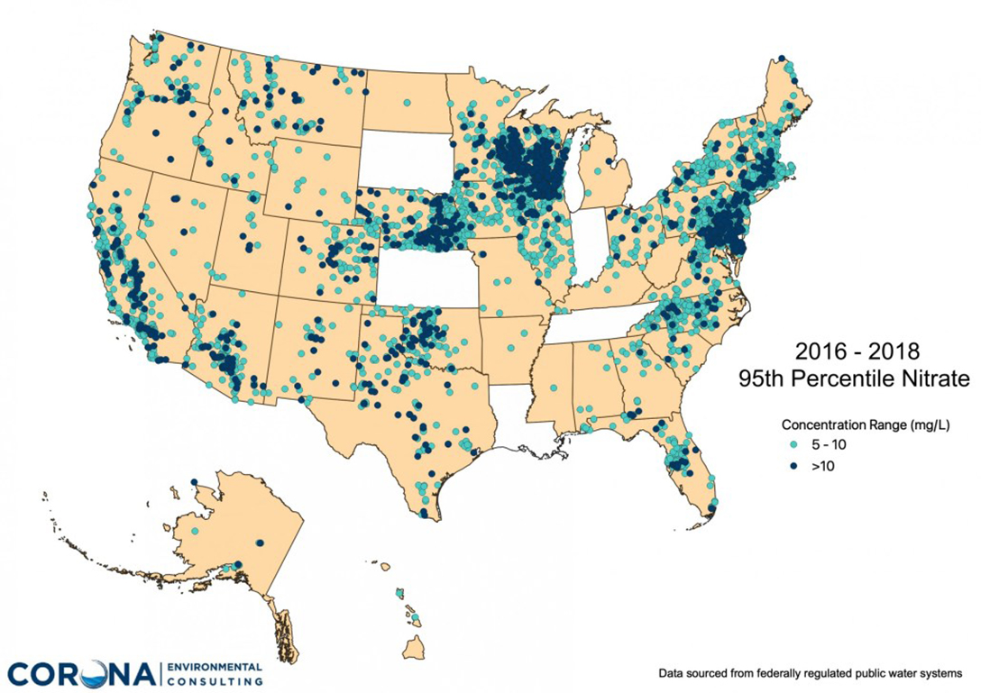 95th Percentile Nitrate, Map