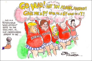 Donald Trump, Tucker Carlson, Margery Taylor Greene, Mike Pompeo, Josh Hawley