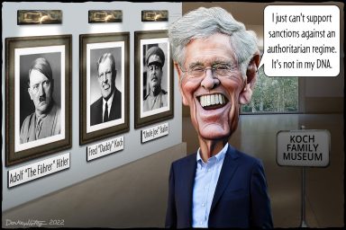 Charles Koch, Adolf Hitler, Fred Koch, Joseph Stalin