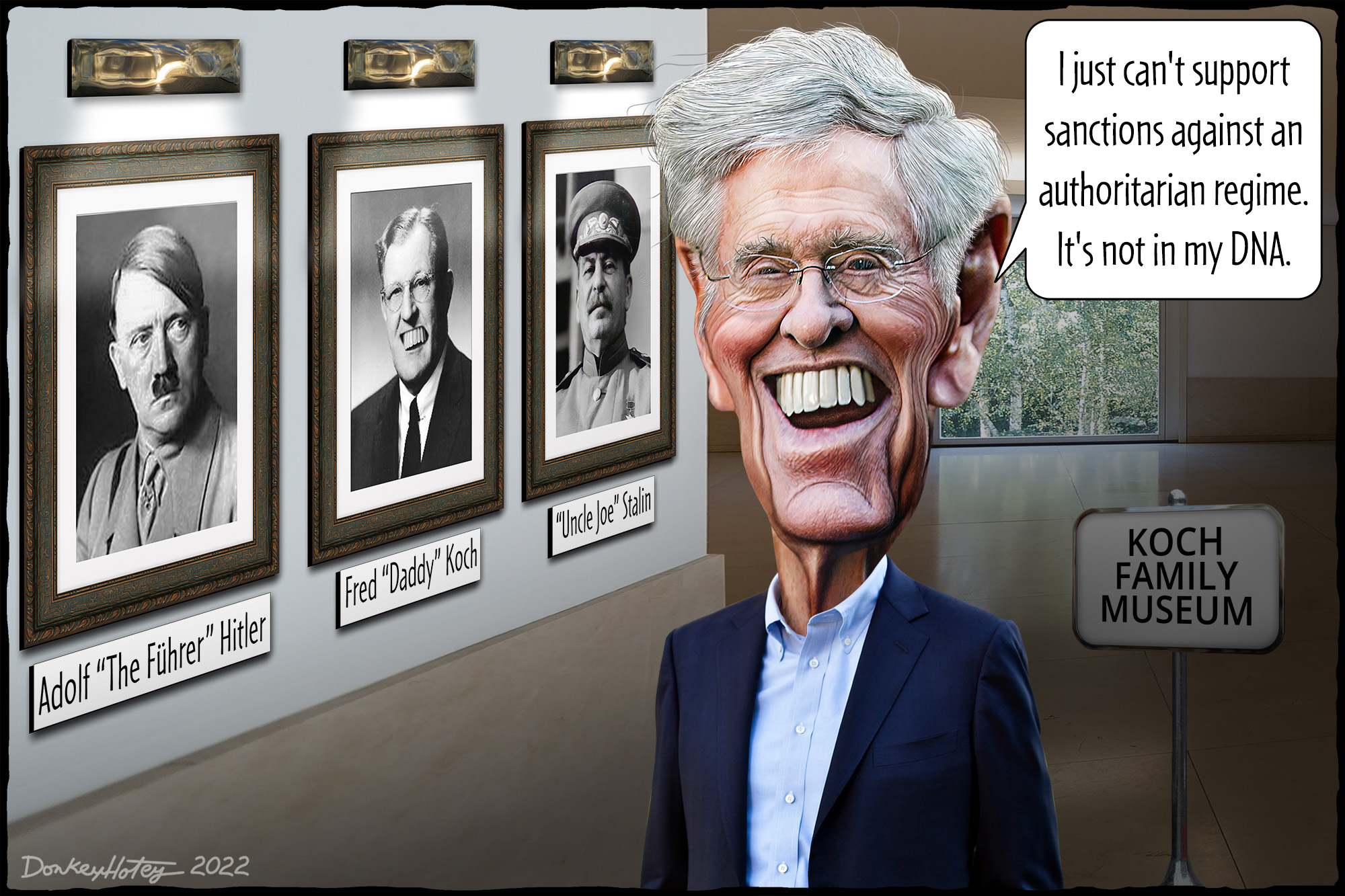 Charles Koch, Adolf Hitler, Fred Koch, Joseph Stalin