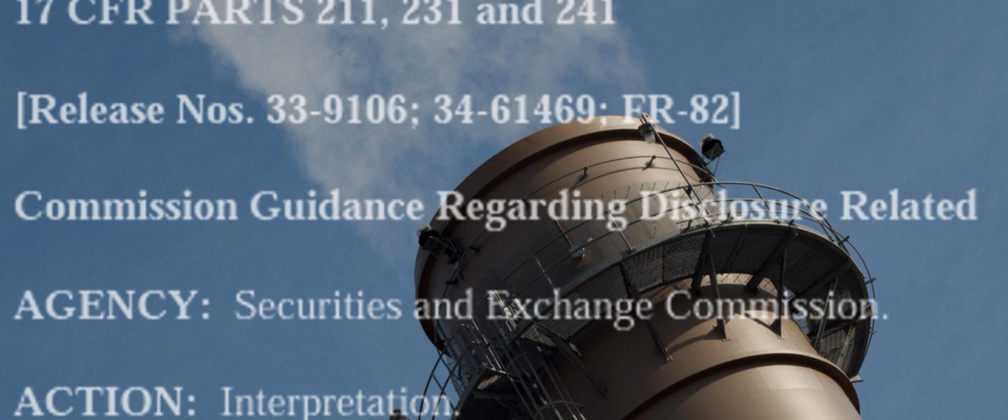 SEC, Climate Change, reporting, rule
