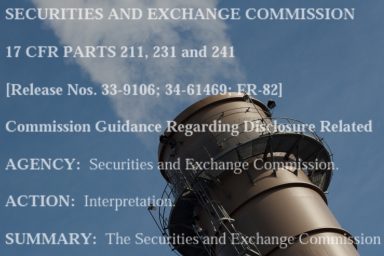 SEC, Climate Change, reporting, rule