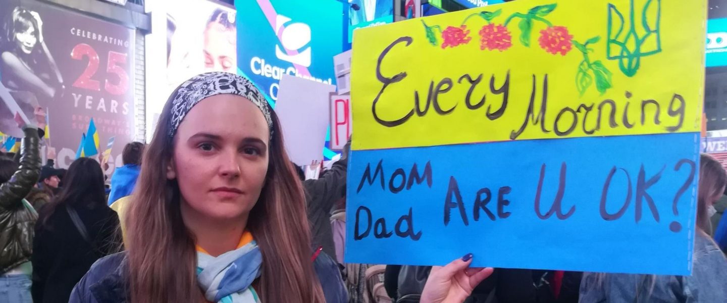 NYC, Times Square, protest, Ukraine