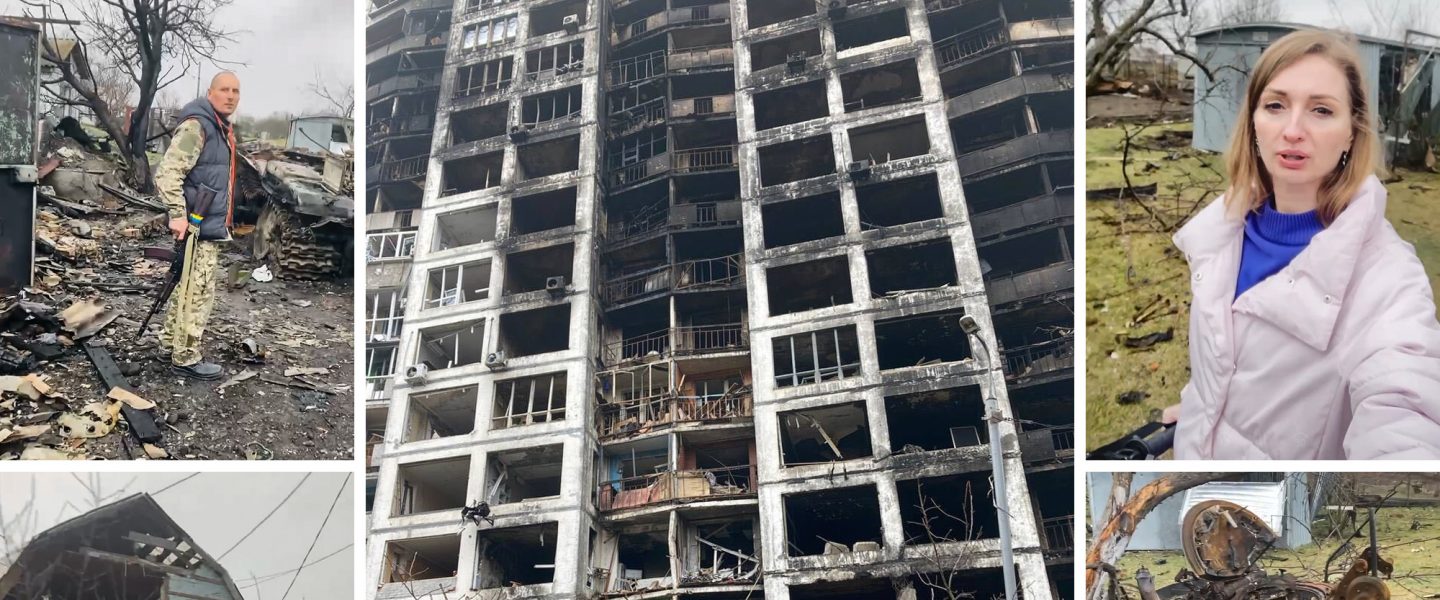Damage from Russian attack on Kiev