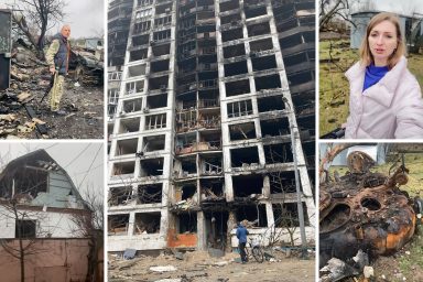 Damage from Russian attack on Kiev