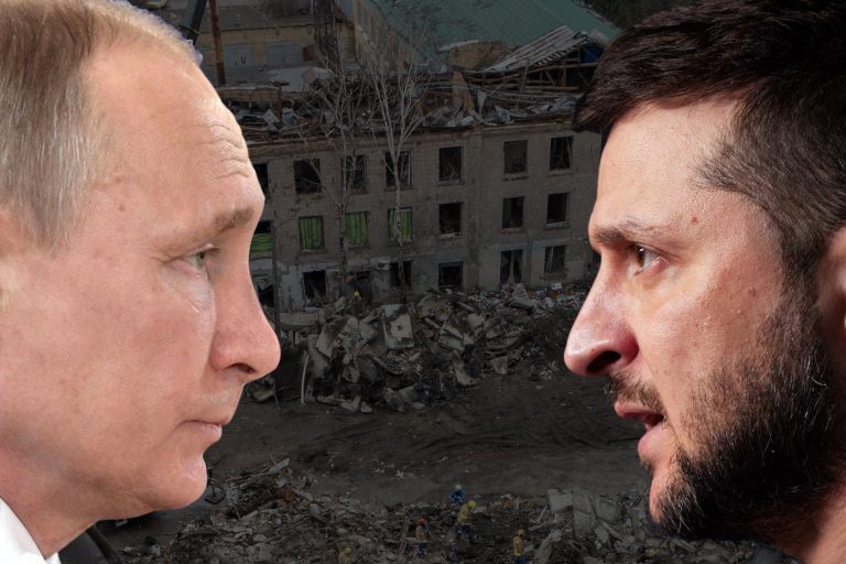 Vladimir Putin, Volodymyr Zelenskyy, Borodianka
