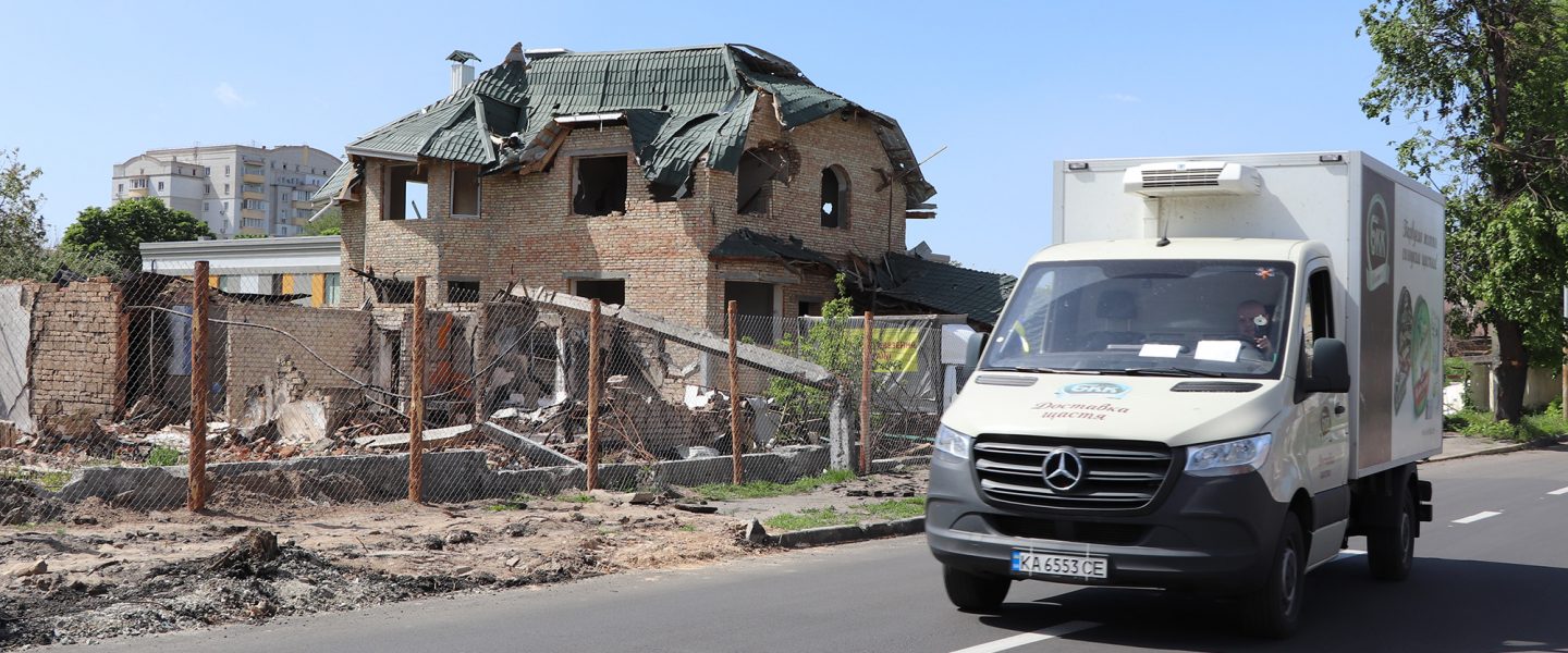 Bucha, buildings destroyed, Russia
