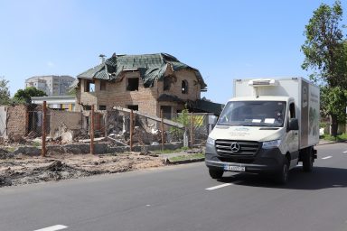 Bucha, buildings destroyed, Russia