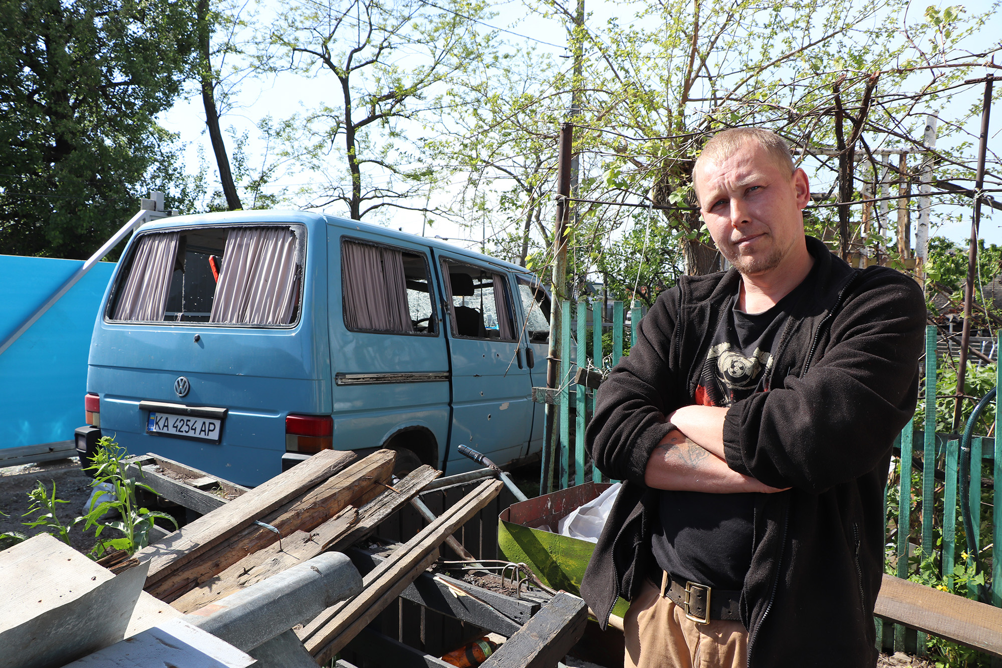 Volodymyr Babiy, house destroyed, Hostomel