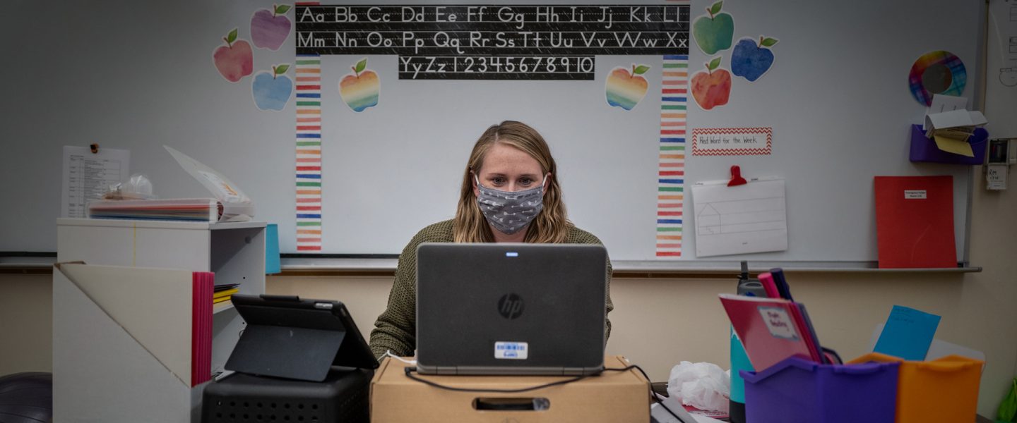 Teacher, learning online