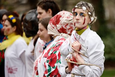 Women protest, Ukraine, rape