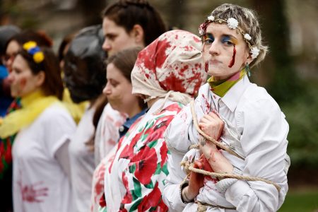 Women protest, Ukraine, rape