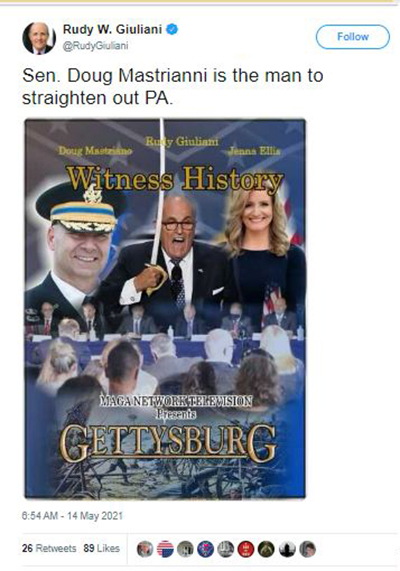 Rudy Guliani, deleted tweet