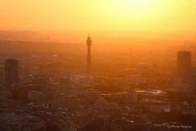 London, heat, haze