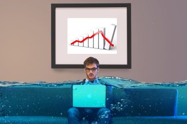 man, laptop, chart