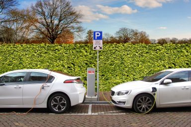 Electric car, charging station
