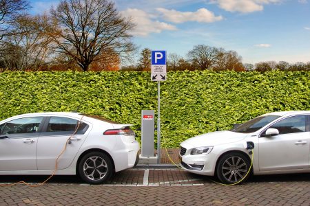Electric car, charging station