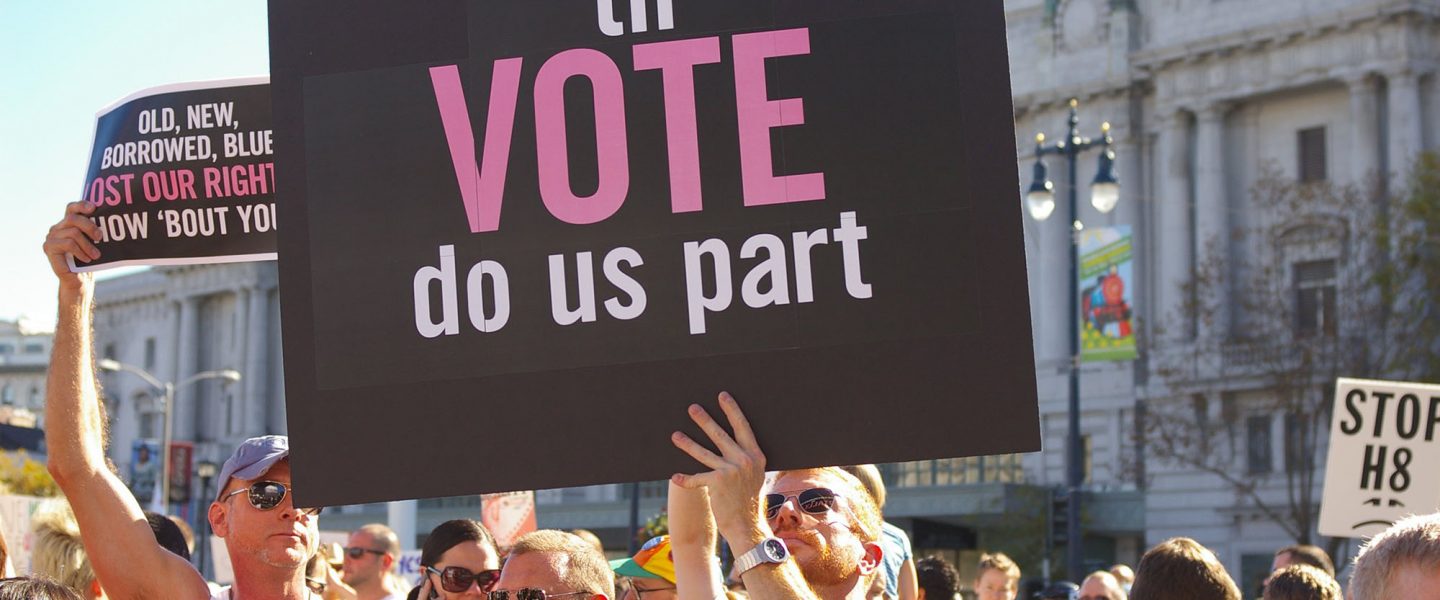 Til vote do us part, protest sign