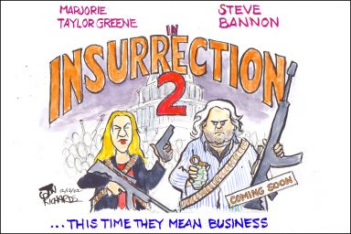 Marjorie Taylor Greene, Steve Bannon, January 6