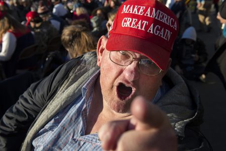 Trump supporter, angry, finger point