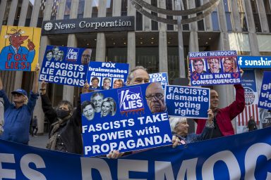 Protesters, Fox News, elections