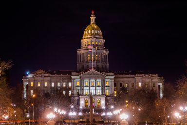 Colorado state capitol, night