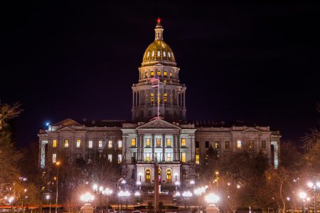 Colorado state capitol, night