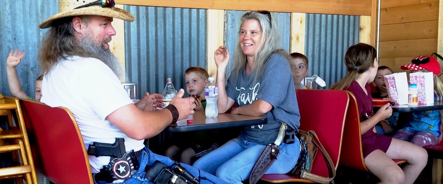 Survivalist family, restaurant