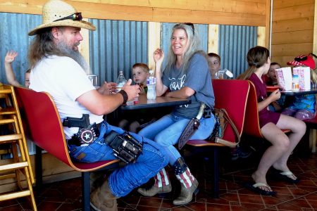 Survivalist family, restaurant