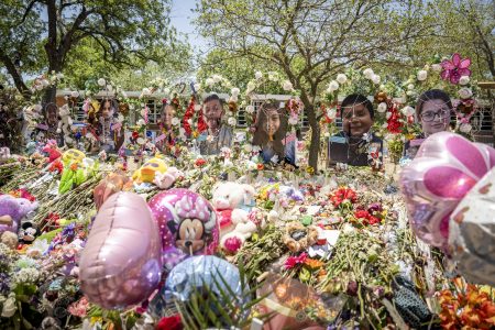 Robb Elementary School, shooting, memorial, Uvalde, TX