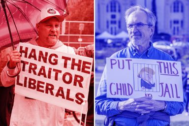 Right wing, left wing, protestors