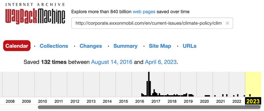 WayBackMachine Exxon Mobil