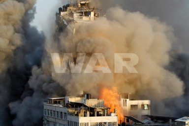 Smoke, flames, Gaza