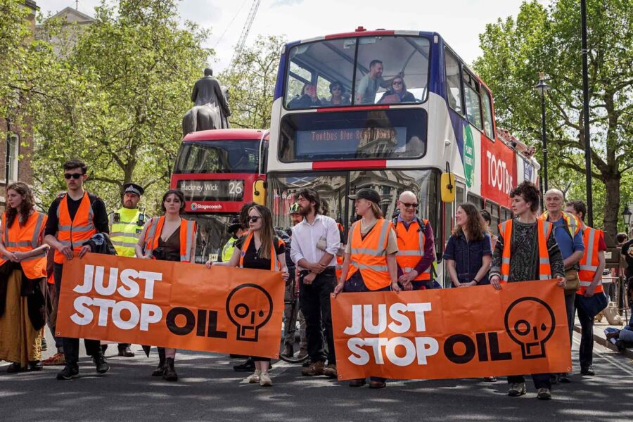 Just Stop Oil, activists, Trafalgar Square