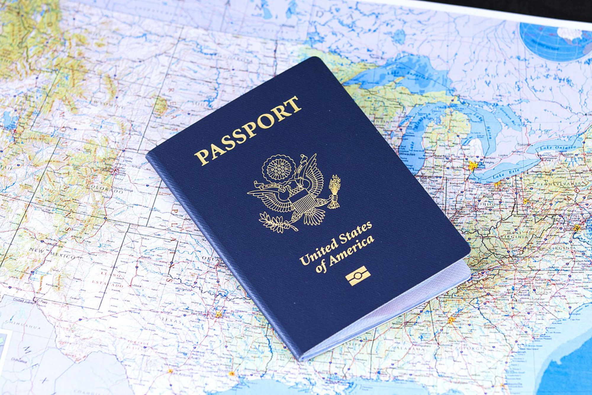 Passport, US map
