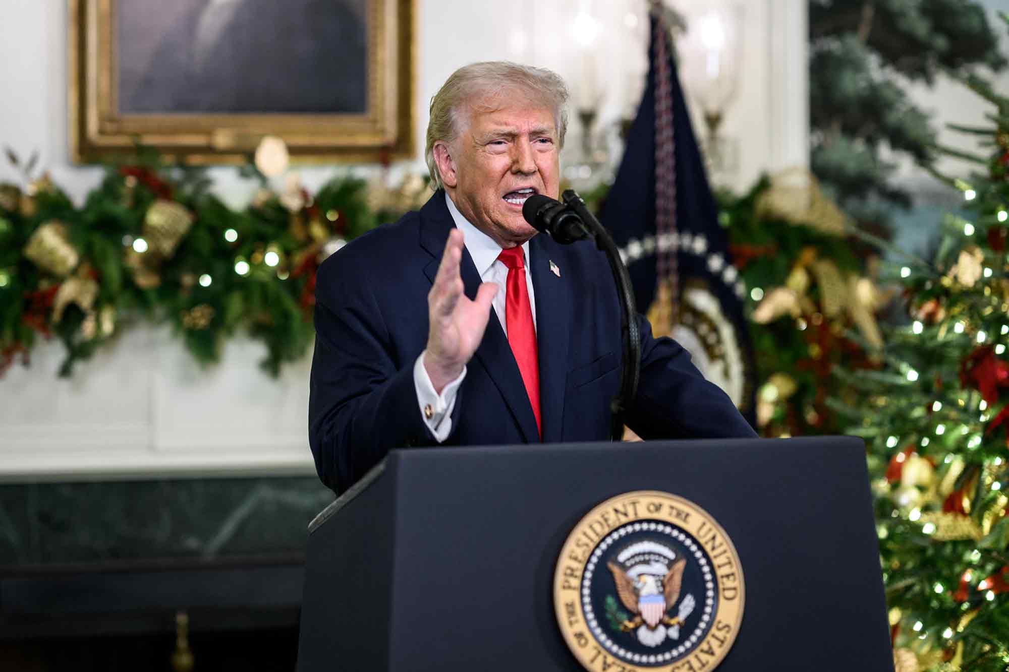 Donald Trump, addresses the nation, Christmas, New Year, 2025
