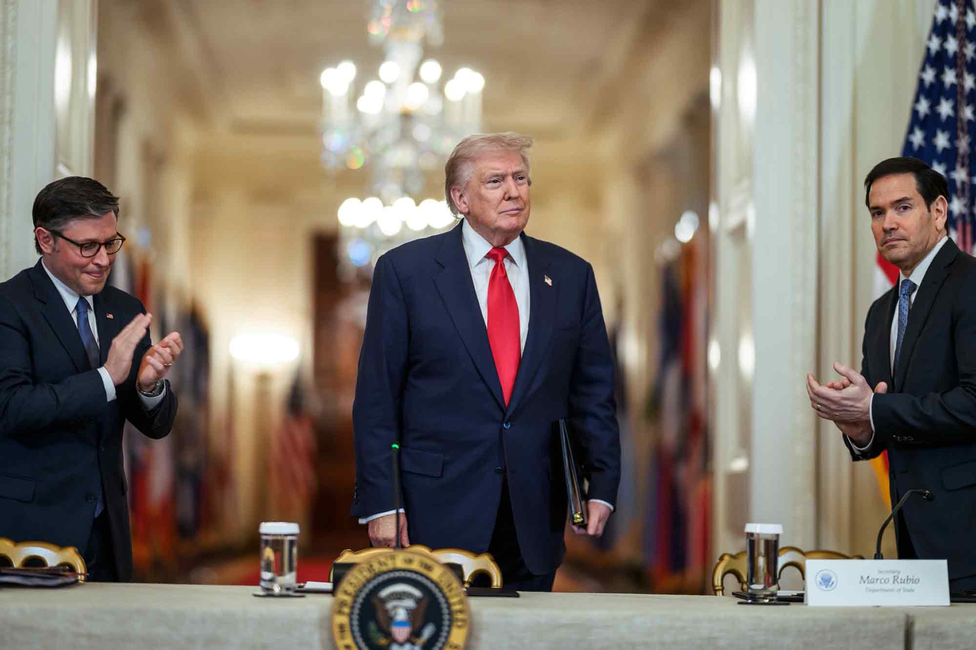 Marco Rubio, Mike Johnson, applause, Donald Trump