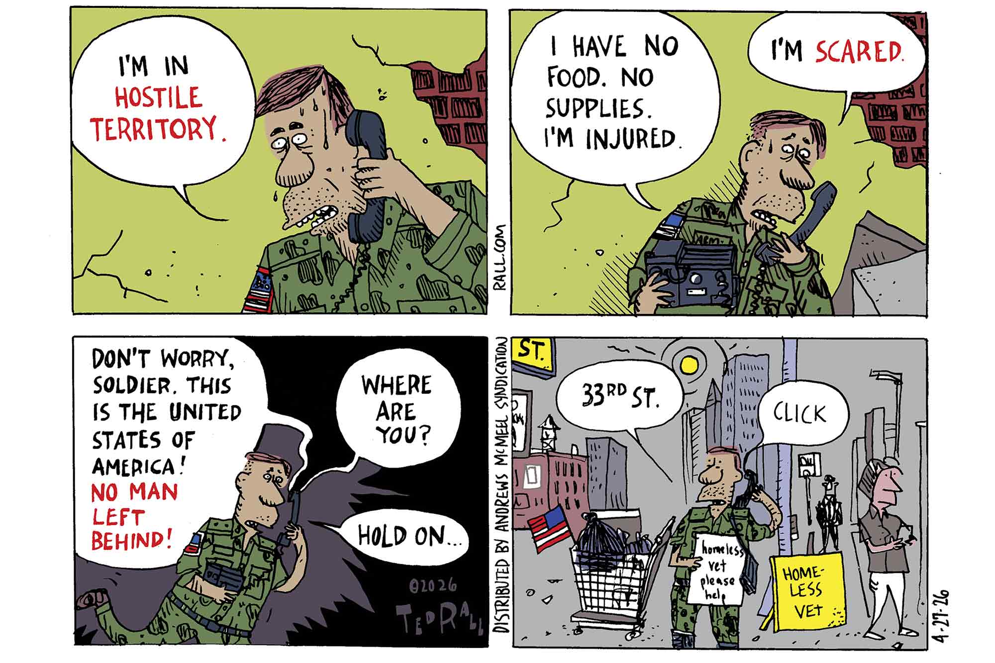 homeless veteran, Ted Rall