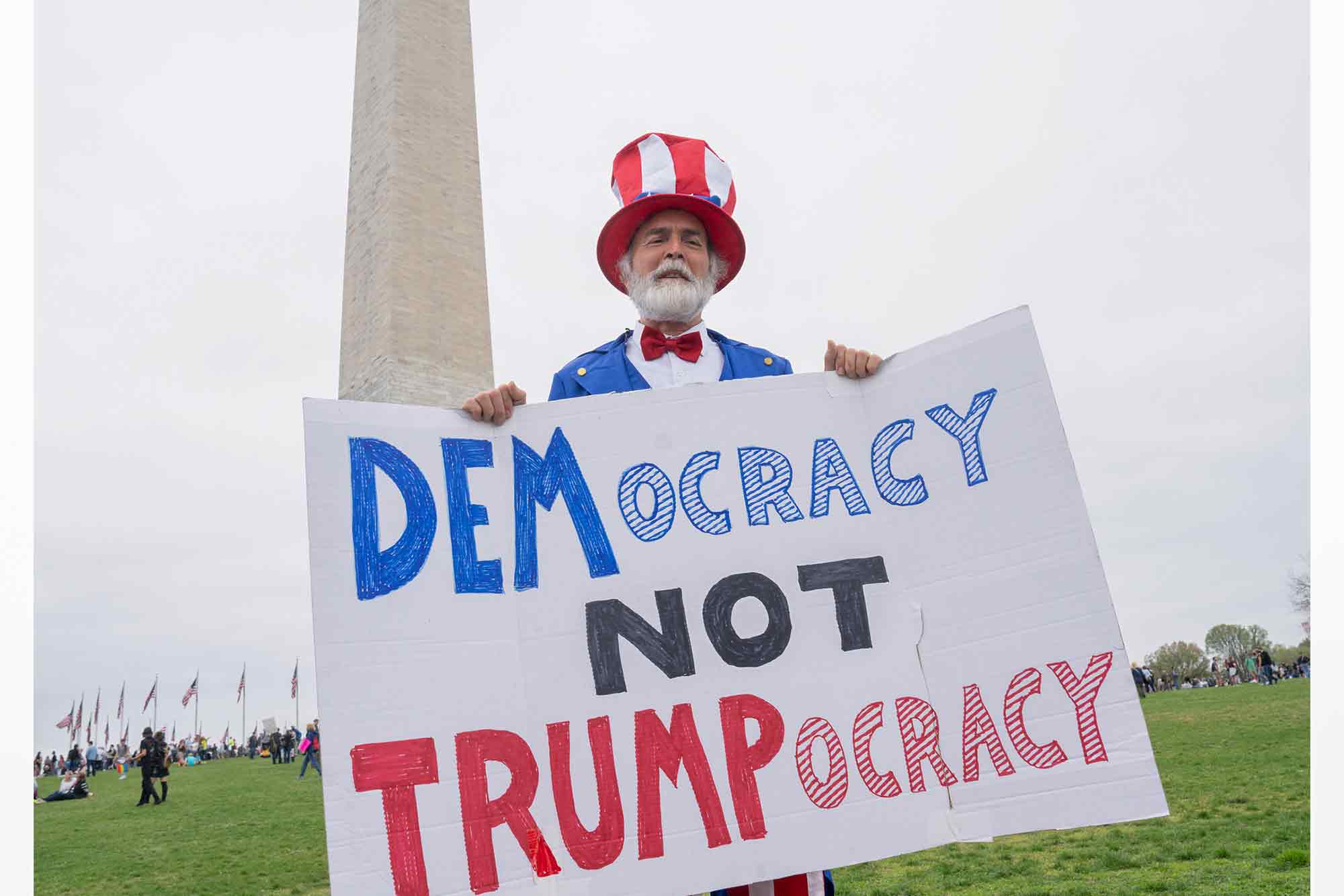 Sign, Democracy Not Trumpocracy, Washington Monument