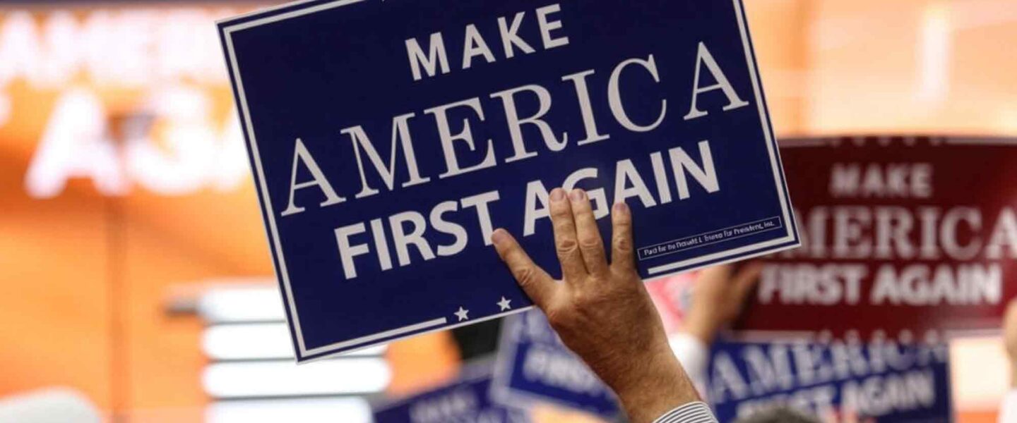 Make America First Again, posters, signs, Republican National Convention, Cleveland, OH