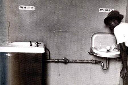 man drinking, segregated water fountain, Wilmington, NC